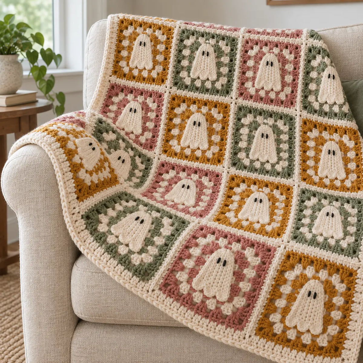 Sunny Boo — Ghost Granny Square & Blanket Crochet Pattern