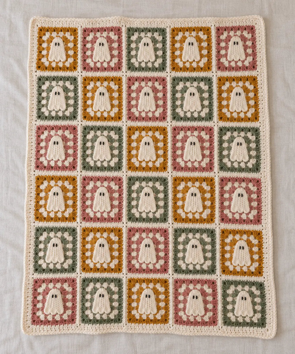 Sunny Boo — Ghost Granny Square & Blanket Crochet Pattern