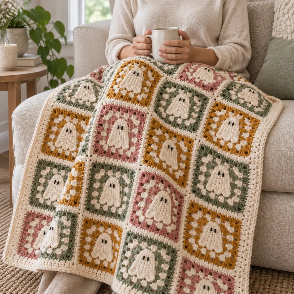 Sunny Boo — Ghost Granny Square & Blanket Crochet Pattern